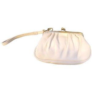 Mundi White Leather Wristlet Purse